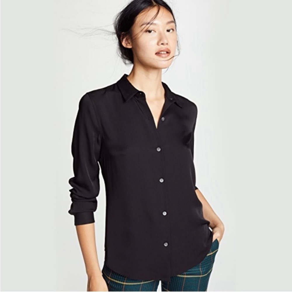 Theory Ivy Charcoal Grey Gray Button Long Sleeve … - image 7